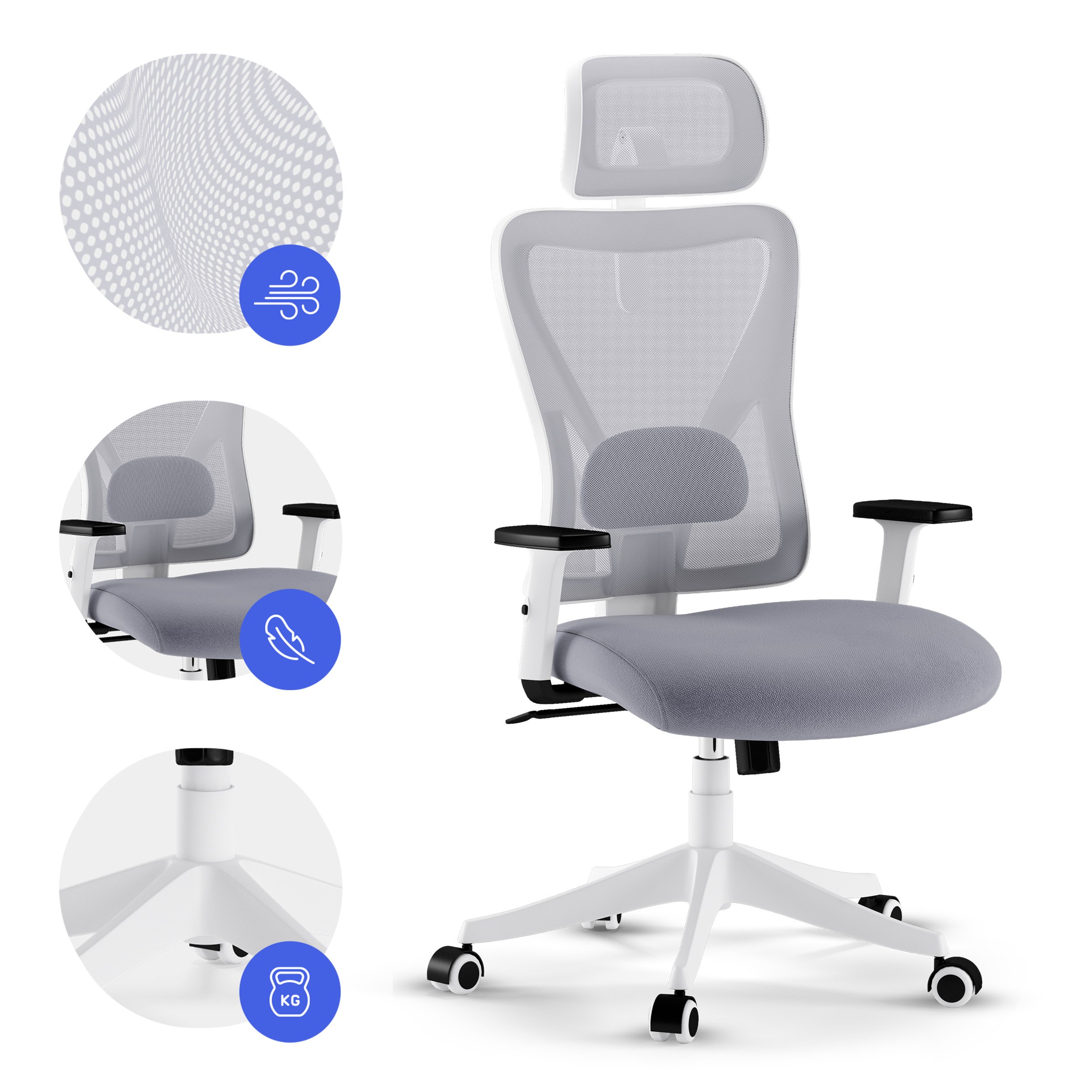 Офісне крісло Sense7 Tone White