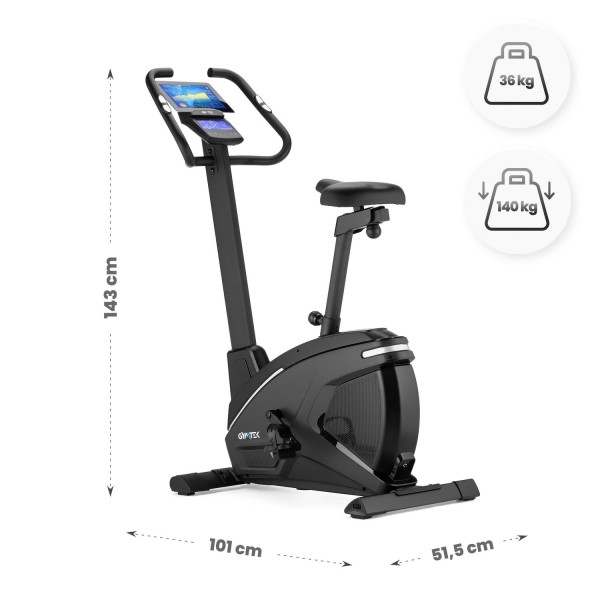 Велотренажер Gymtek XB2600 електромагнітний сріблястий