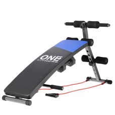 Лавка для пресу ONE FITNESS L5538B з обтяженнями та гумовими тросами