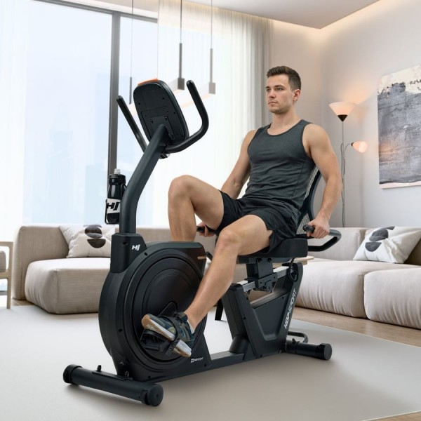 Горизонтальний велотренажер Hop-Sport HS-5000L Ranker чорно-золотистий