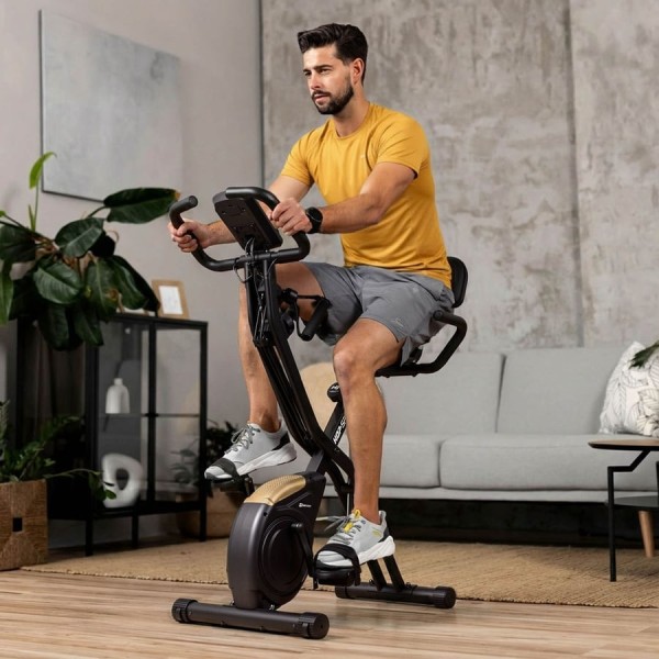 Велотренажер Hop-Sport HS-3030X Apeks X-Bike чорно-золотистий
