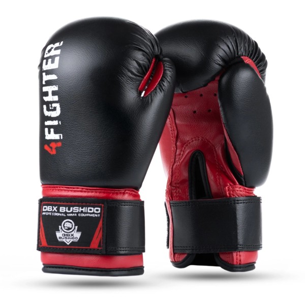 Дитячі боксерські рукавички DBX Bushido 4Fighter Red 4oz червоно-чорні