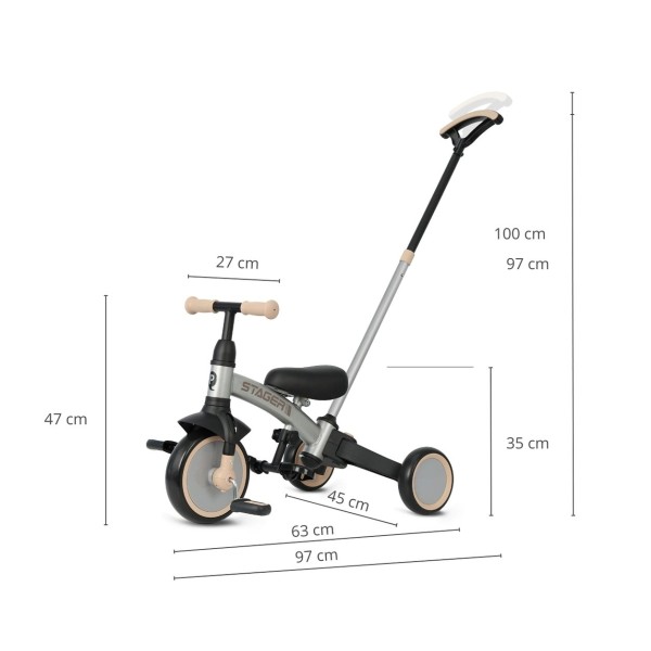 Триколісний велосипед Qplay Stager 3w1 Silver