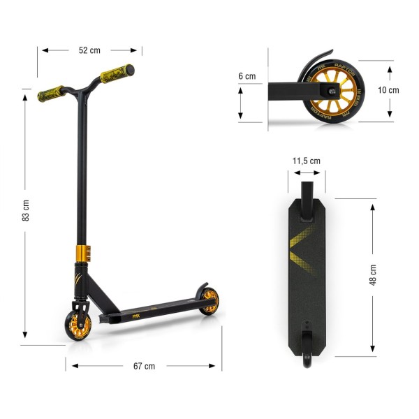 Трюковий самокат MMX Raptor Gold