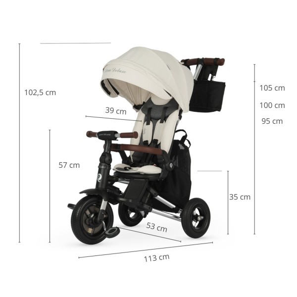 Складаний триколісний велосипед Qplay Nova Deluxe Beige