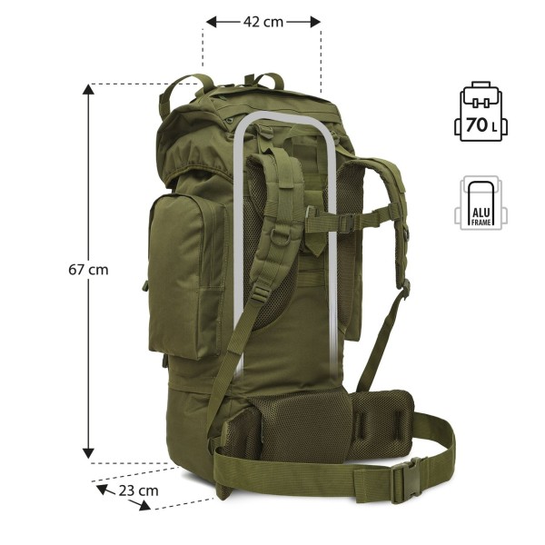 Тактичний рюкзак NILS CAMP NC3901 Eagle 70л зелений