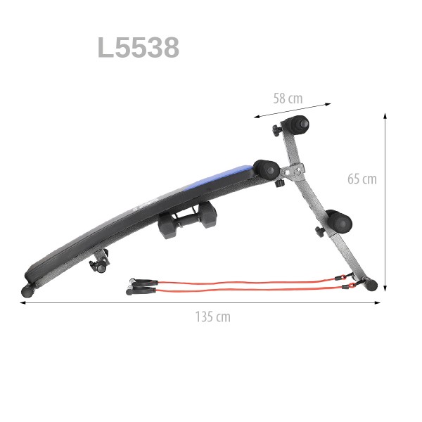 Лавка для пресу ONE FITNESS L5538B з обтяженнями та гумовими тросами