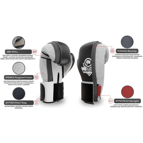 Боксерські рукавички DBX BUSHIDO Classic White Origin Series 6oz