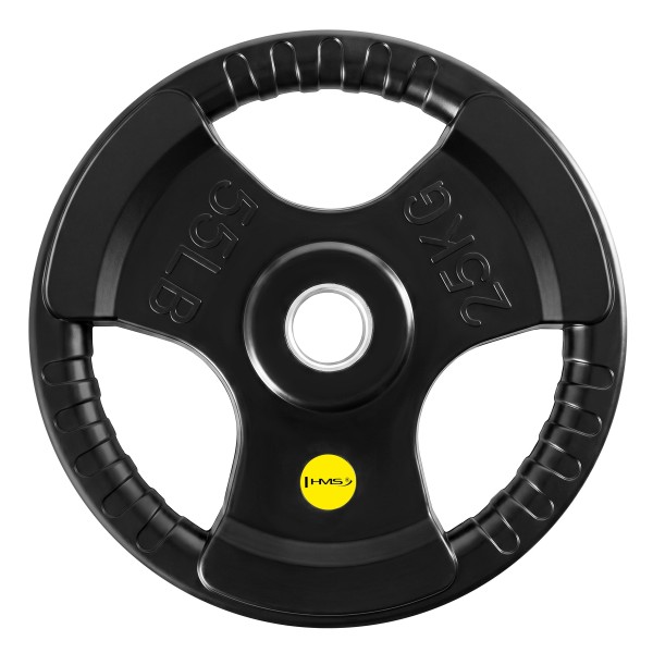 Олімпійський диск HMS TOK25 PRO Tri-Grip, гумований, 25кг