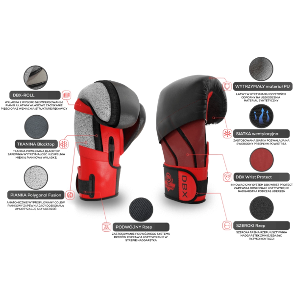 Боксерські рукавички DBX BUSHIDO Hammer Red Valor Series 12oz