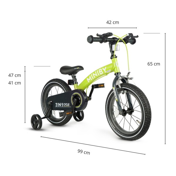Дитячий біговел 3в1 Qplay Miniby 14 Green