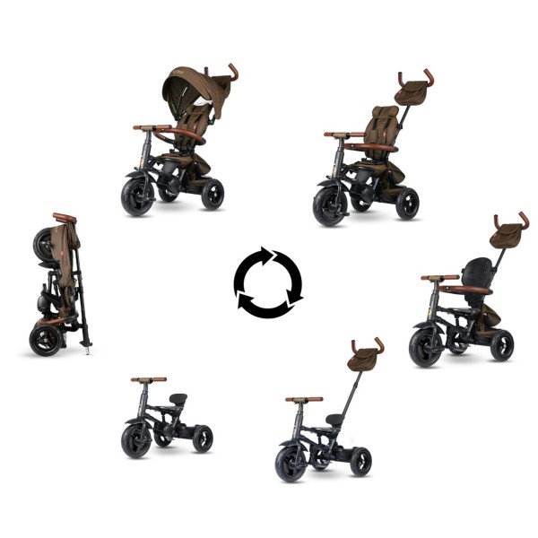 Триколісний велосипед Qplay Rito Deluxe Rubber Brown