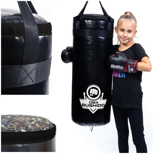 Боксерський мішок для дітей DBX Bushido Junior Black 80×30см, 15кг
