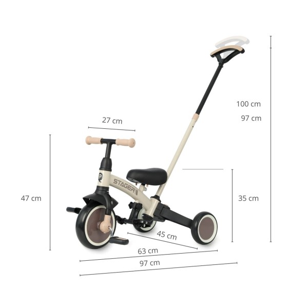 Триколісний велосипед Qplay Stager 3w1 Brown