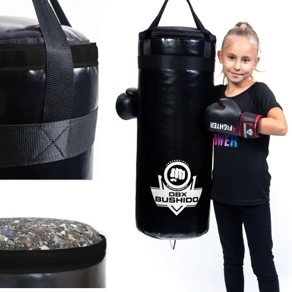 Боксерський мішок для дітей DBX Bushido Junior Black 80×30см, 15кг