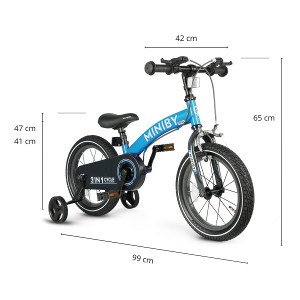 Дитячий біговел Qplay Miniby 14, синій