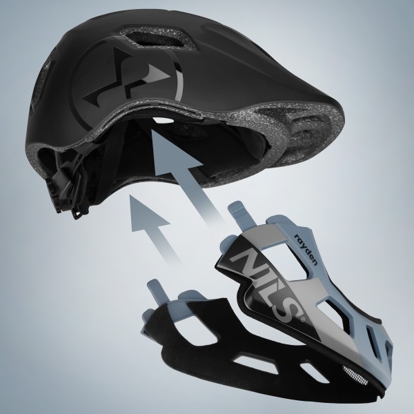Шолом на все лице Nils Extreme MT401 RAYDEN, чорний, 48–53см