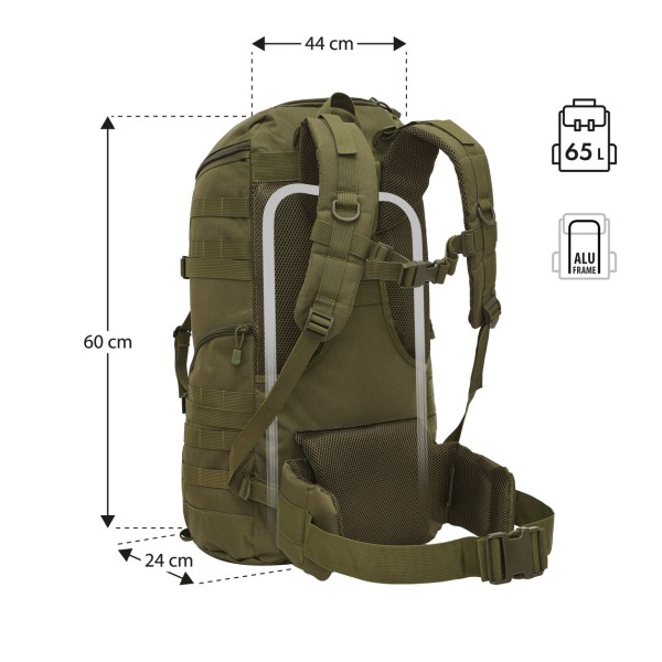 Тактичний рюкзак NILS CAMP NC3903 Maverick 65л зелений