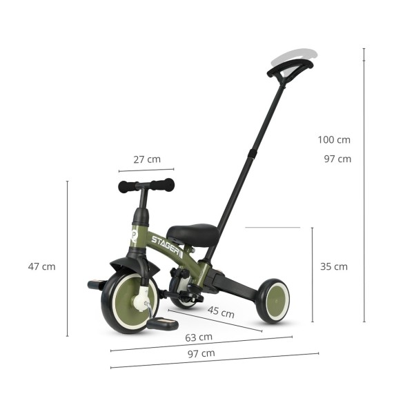 Триколісний велосипед Qplay Stager 3w1 Green