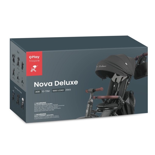 Складаний триколісний велосипед Qplay Nova Deluxe Black