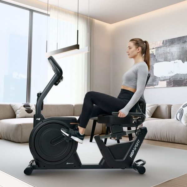 Горизонтальний велотренажер Hop-Sport HS-5000L Ranker чорно-золотистий