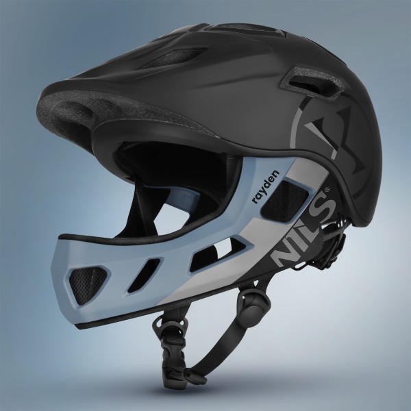 Шолом на все лице Nils Extreme MT401 RAYDEN зі знімною щелепою, чорний, 52–56см