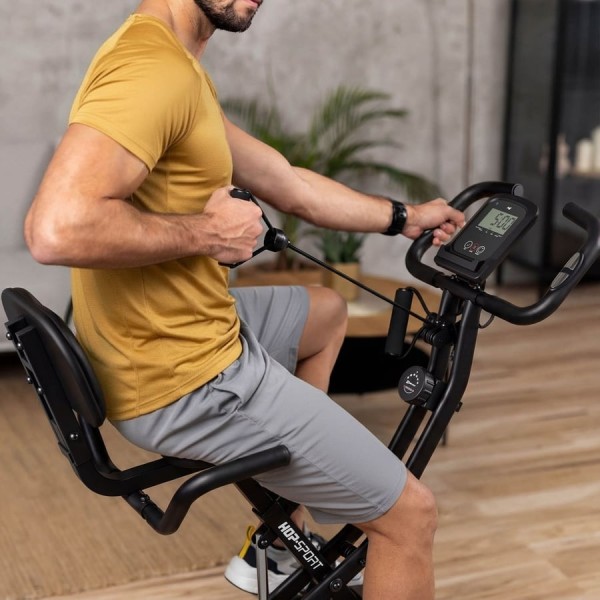 Велотренажер Hop-Sport HS-3030X Apeks X-Bike чорно-золотистий