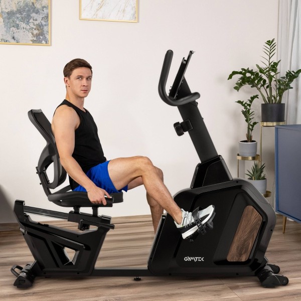 Горизонтальний велотренажер Gymtek XBR5000 магнітний чорний