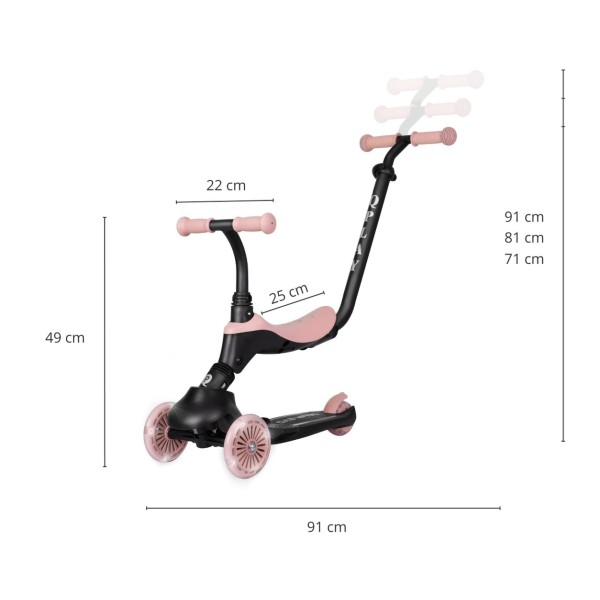Самокат 3в1 Qplay Sema Evo Coral Pink