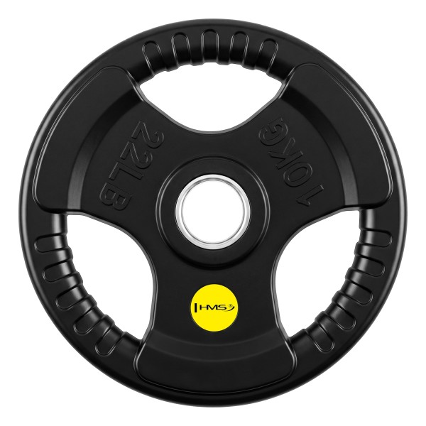 Олімпійський диск HMS TOK10 PRO Tri-Grip, гумований, 10кг