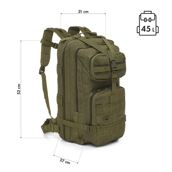 Тактичний рюкзак NILS CAMP NC3902 Ranger 45л, зелений