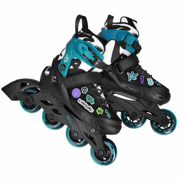 Роликові ковзани NILS EXTREME NA2053A VIBE, бірюзові, XS (29–32)