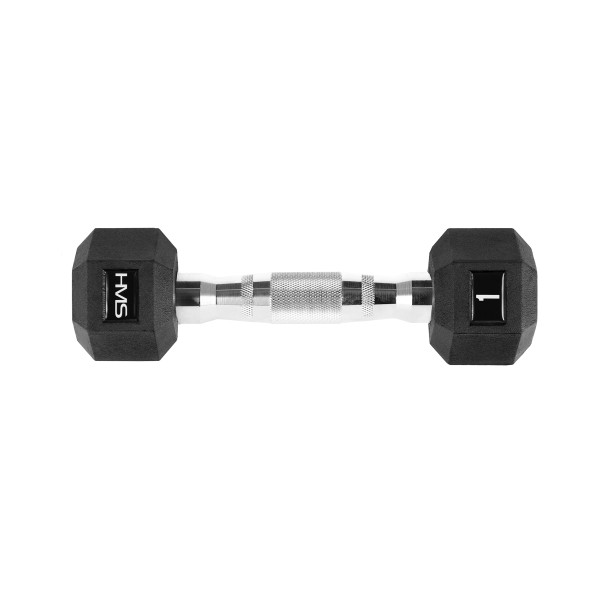 Гантель HMS HEX PRO 1кг, шестигранна, гумована