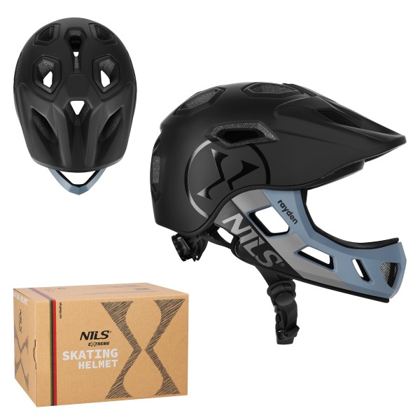 Шолом на все лице Nils Extreme MT401 RAYDEN, чорний, 48–53см
