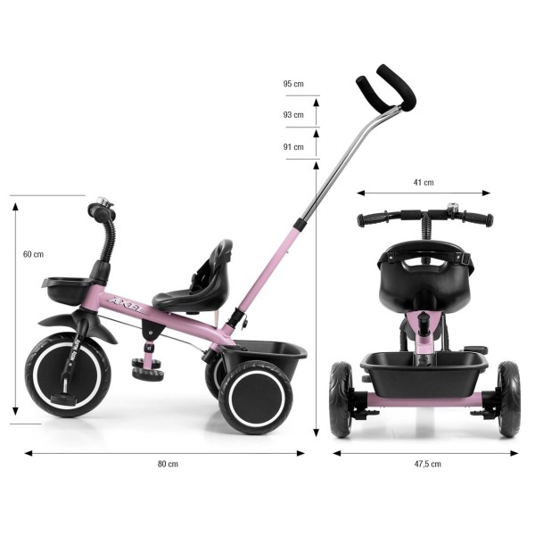 Триколісний велосипед Milly Mally Axel New Pink