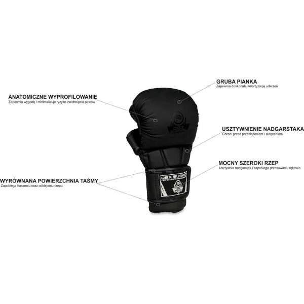 Дитячі рукавички MMA для спарингу DBX BUSHIDO Black Master Valor Series XS