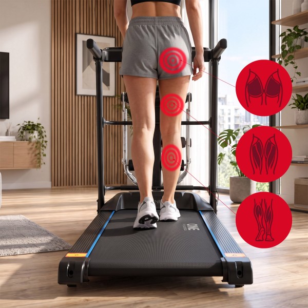 Бігова доріжка ONE FITNESS BE4540, електрична, з масажером, чорна