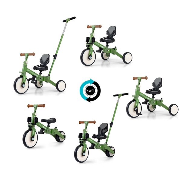Триколісний велосипед Milly Mally Optimus Max 5в1 Green