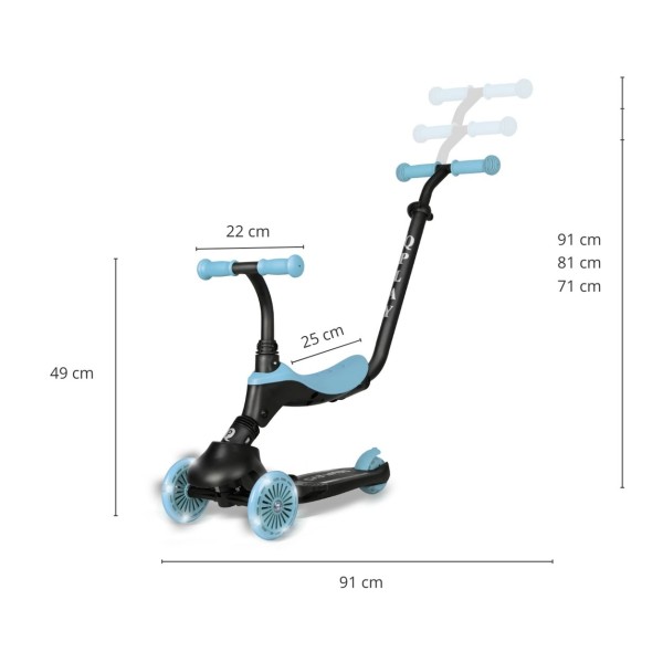 Самокат 3в1 Qplay Sema Evo Sky Blue