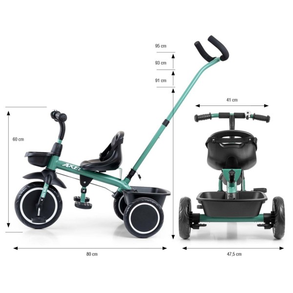 Триколісний велосипед Milly Mally Axel Dark Green