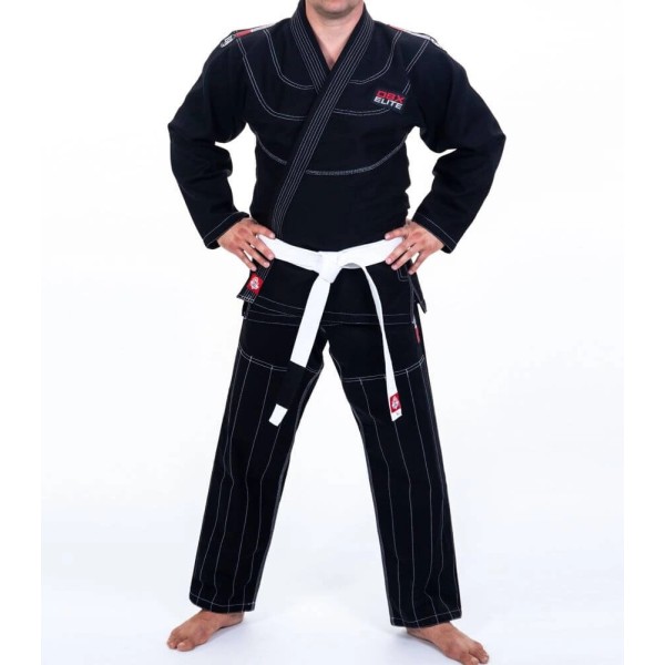 Кімоно DBX ELITE™ для бразильського джиу-джитсу A2 чорне з білим поясом