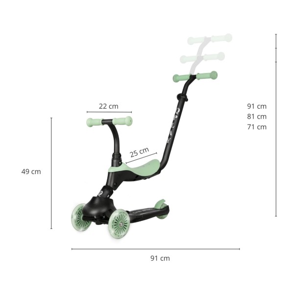 Самокат 3в1 Qplay Sema Evo Green