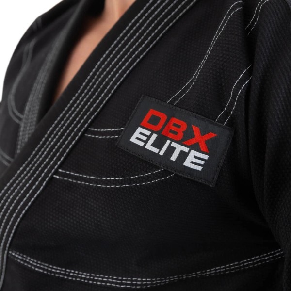 Кімоно DBX ELITE™ для бразильського джиу-джитсу A0 чорне з білим поясом