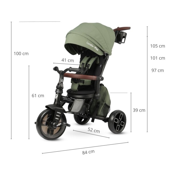 Триколісний велосипед Qplay Comfo Max Olive Green