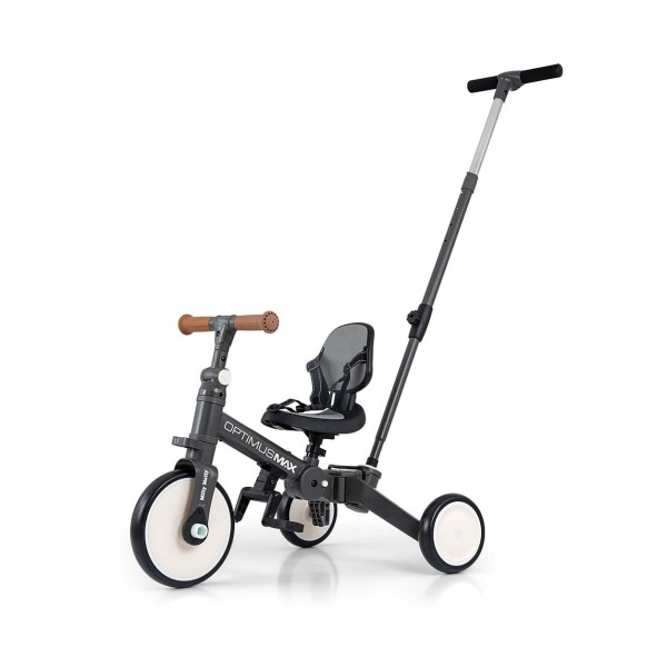 Триколісний велосипед 5в1 Milly Mally Optimus Max Dark Grey