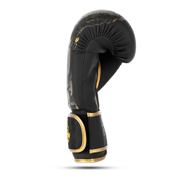 Боксерські рукавички DBX BUSHIDO Gold Dragon Valor Series 16oz чорні із золотим візерунком дракона