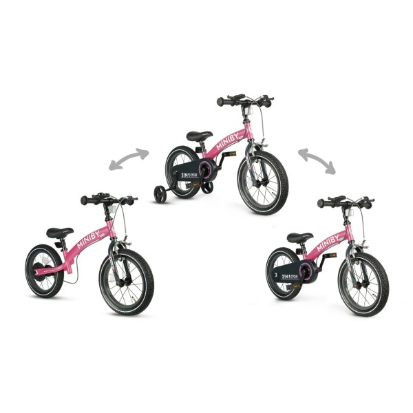 Дитячий біговел 3 в 1 Qplay Miniby 14 Rosa
