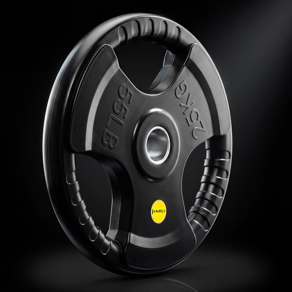Олімпійський диск HMS TOK25 PRO Tri-Grip, гумований, 25кг