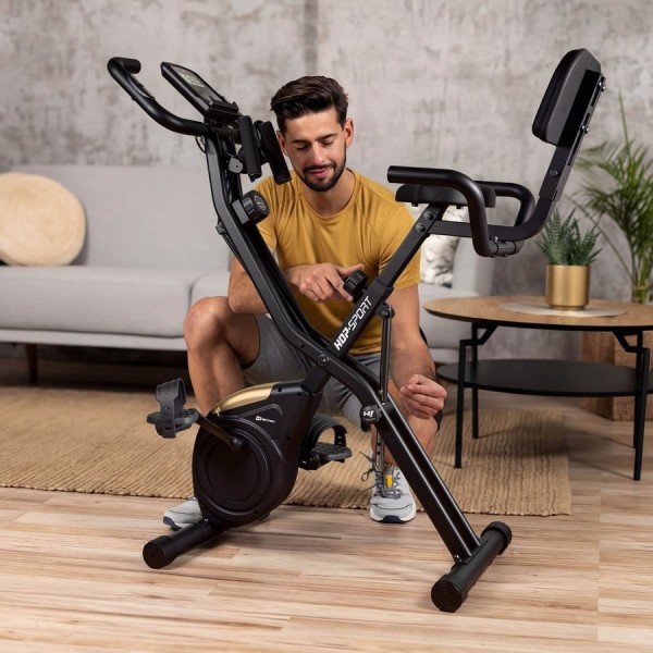 Велотренажер Hop-Sport HS-3030X Apeks X-Bike чорно-золотистий