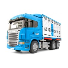 Іграшка вантажний автомобіль для перевезення тварин Bruder Scania R з фігуркою корови